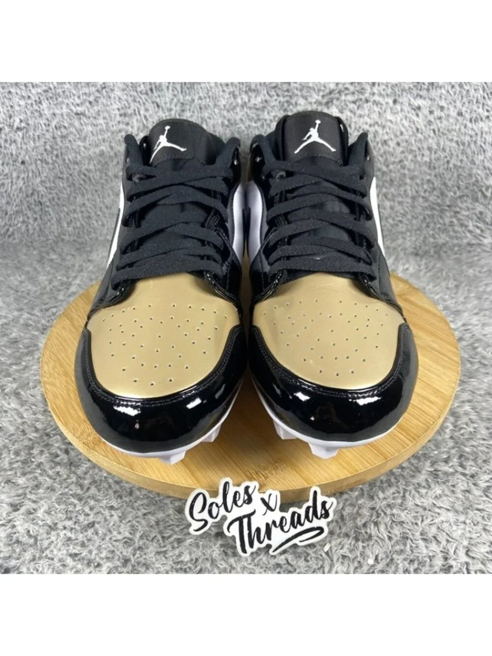Air Jordan 1 Low TD Football Patent Gold Toe Size 10 Men FJ6245-701
